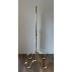 Swinging Full-Length Brass Psyché Mirror — French Work, Circa 1970