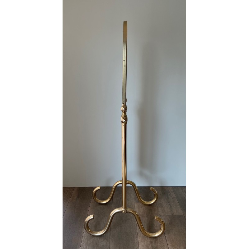 Swinging Full-Length Brass Psyché Mirror — French Work, Circa 1970
