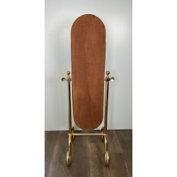 Swinging Full-Length Brass Psyché Mirror — French Work, Circa 1970