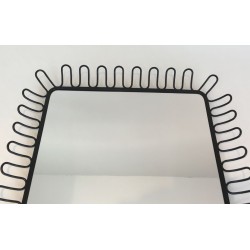Black Lacquered Metal Mirror in the Style of Jean Royère — Circa 1980