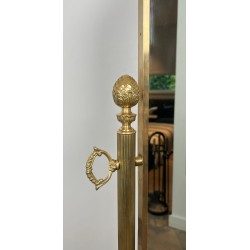 Neoclassical Brass Psyché Mirror in the Style of Maison Jansen — French Work, Circa 1970