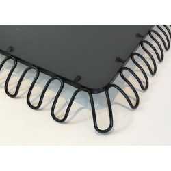 Miroir en Métal Laqué Noir dans le Goût de Jean Royère — Vers 1980