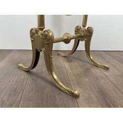 Neoclassical Brass Psyché Mirror in the Style of Maison Jansen — French Work, Circa 1970