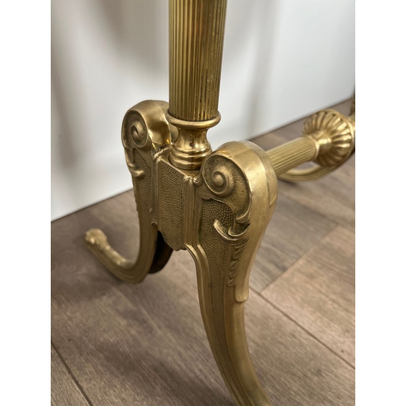 Neoclassical Brass Psyché Mirror in the Style of Maison Jansen — French Work, Circa 1970