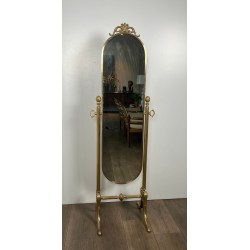 Miroir Psyché Néoclassique en Laiton dans le Goût de la Maison Jansen — Travail Français, Vers 1970