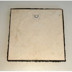 Miroir Carré en Résine Verte à Glace Circulaire — Travail Français, Vers 1970