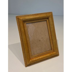 Stitched Leather Picture Frame by Cellier — French Work, Circa 1970