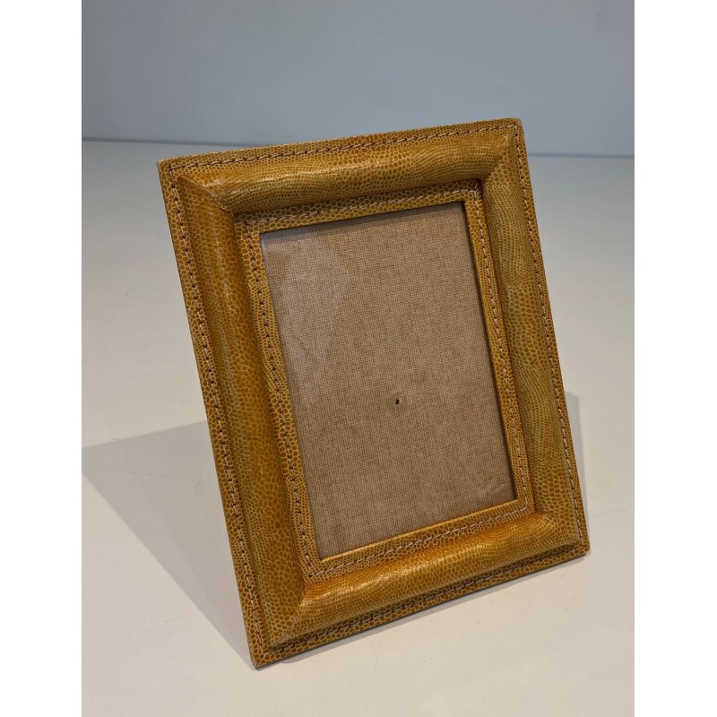 Stitched Leather Picture Frame by Cellier — French Work, Circa 1970