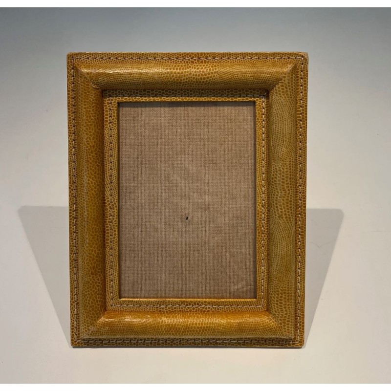 Stitched Leather Picture Frame by Cellier — French Work, Circa 1970
