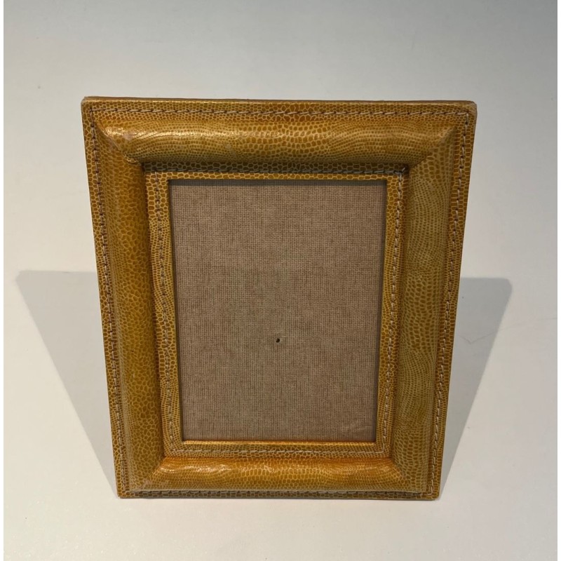 Stitched Leather Picture Frame by Cellier — French Work, Circa 1970