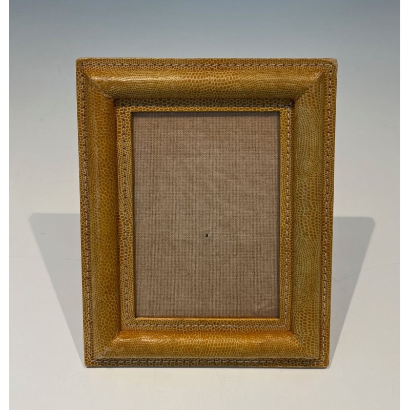 Stitched Leather Picture Frame by Cellier — French Work, Circa 1970