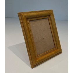 Stitched Leather Picture Frame by Cellier — French Work, Circa 1970