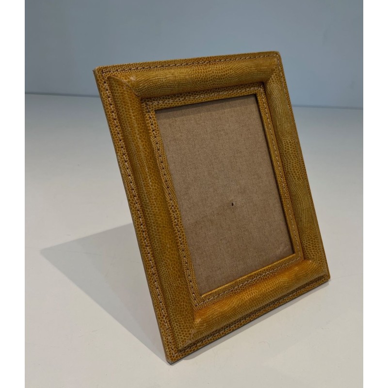 Stitched Leather Picture Frame by Cellier — French Work, Circa 1970