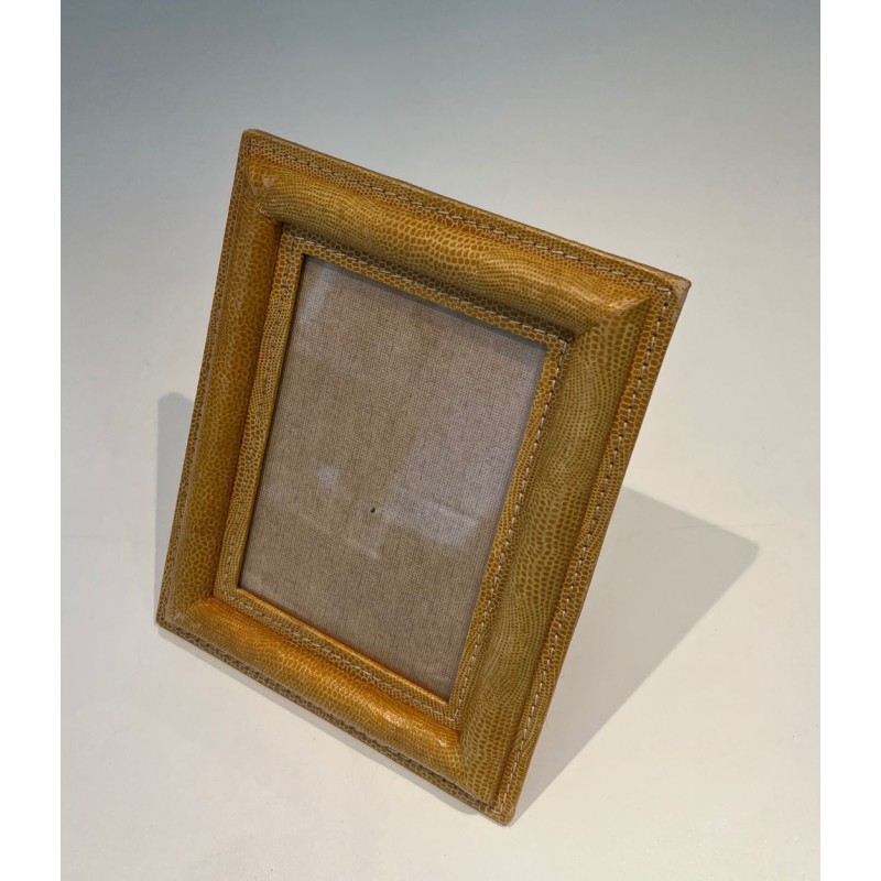 Stitched Leather Picture Frame by Cellier — French Work, Circa 1970