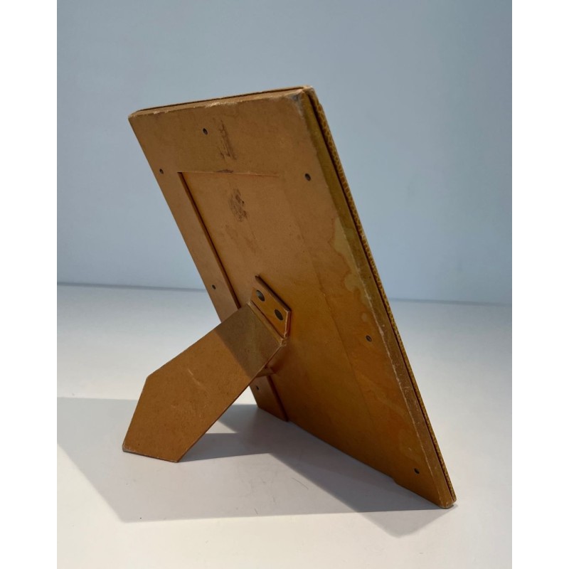 Cadre en Cuir Piqué Cellier — Travail Français, Vers 1970