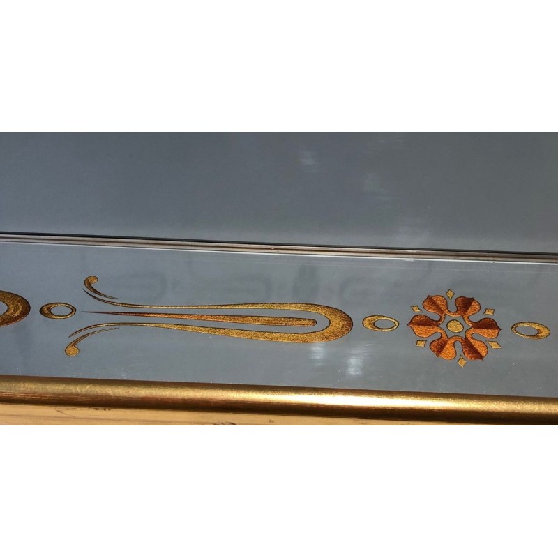 Large Mirror with Engraved and Gilded Neoclassical Decorations — French Work, Circa 1970