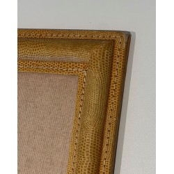 Cadre en Cuir Piqué Cellier — Travail Français, Vers 1970