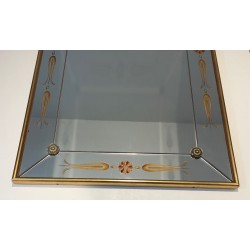 Large Mirror with Engraved and Gilded Neoclassical Decorations — French Work, Circa 1970