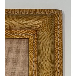 Cadre en Cuir Piqué Cellier — Travail Français, Vers 1970