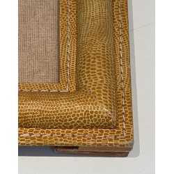 Cadre en Cuir Piqué Cellier — Travail Français, Vers 1970