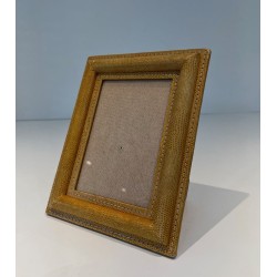 Stitched Leather Picture Frame by Cellier — French Work, Circa 1970