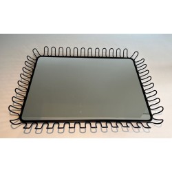 Pair of Black Lacquered Metal Mirrors in the Style of Jean Royère — Circa 1980