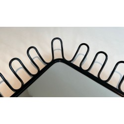 Pair of Black Lacquered Metal Mirrors in the Style of Jean Royère — Circa 1980