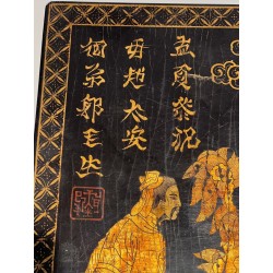 Lacquer and Gilding Painting with Chinese Decors — French Work, Circa 1970