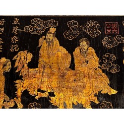 Lacquer and Gilding Painting with Chinese Decors — French Work, Circa 1970