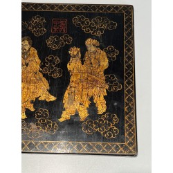 Lacquer and Gilding Painting with Chinese Decors — French Work, Circa 1970