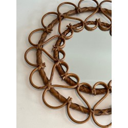 Miroir Circulaire en Rotin à Cadre de Boucles Ouvertes