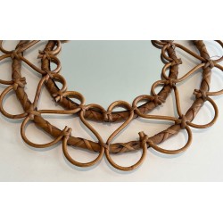 Circular Rattan Open-Loop Frame Mirror
