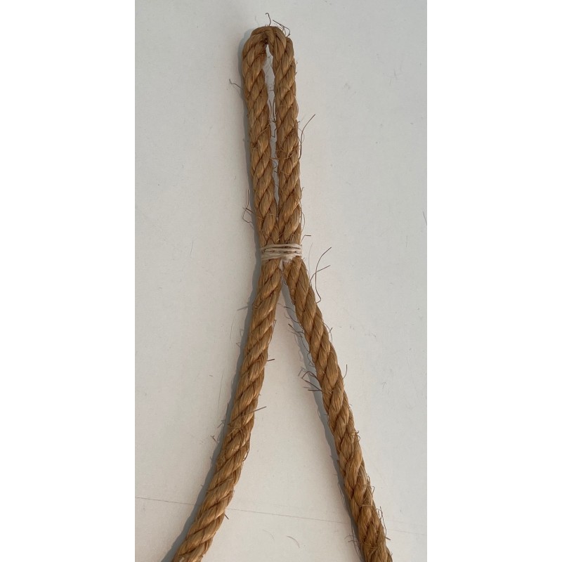 Black Glazed Ceramic Mirror Suspended on Rope