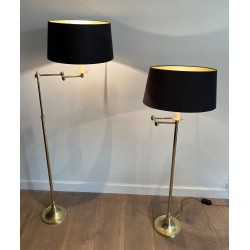 Paire de Lampes Liseuses en Laiton Attribuées à Maison Jansen, vers 1940
