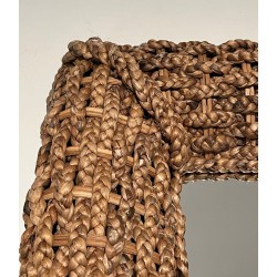 Square Woven Rope Mirror Attributed to Audoux-Minet