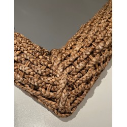 Square Woven Rope Mirror Attributed to Audoux-Minet