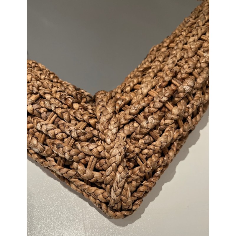 Square Woven Rope Mirror Attributed to Audoux-Minet