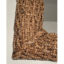 Square Woven Rope Mirror Attributed to Audoux-Minet