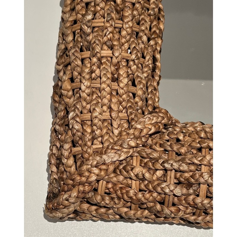 Square Woven Rope Mirror Attributed to Audoux-Minet