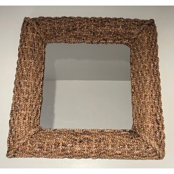 Square Woven Rope Mirror Attributed to Audoux-Minet