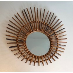 Circular Rattan Sunburst Mirror