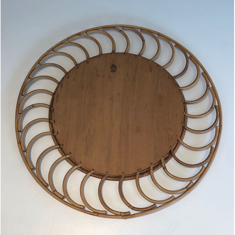 Circular Rattan Loop-Frame Mirror