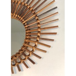 Circular Rattan Sunburst Mirror