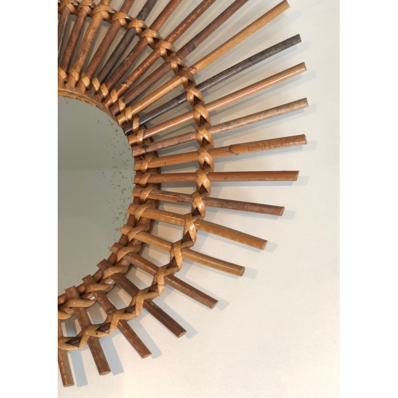 Circular Rattan Sunburst Mirror