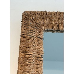 Miroir à Cadre en Corde dans le Goût d’Audoux-Minet