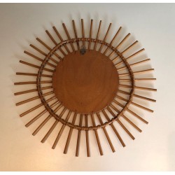 Circular Rattan Sunburst Mirror