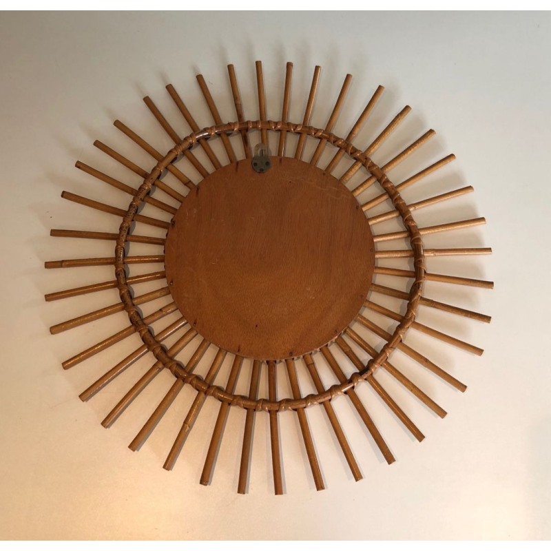 Circular Rattan Sunburst Mirror