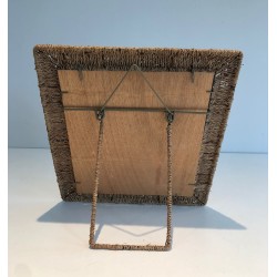 Miroir à Cadre en Corde dans le Goût d’Audoux-Minet