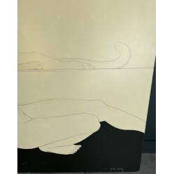 Paire de Grandes Gouaches Décoratives Signées Tony Warren