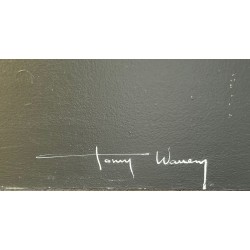  Pair of Large Decorative Gouaches Signed Tony Warren